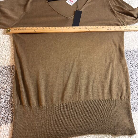 Isda & Co sweater Womens size large Knit peruvian pima Cotton ginger V Neck New - Picture 5 of 11